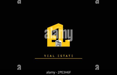 Real Estate letters Initials Monogram logo EL , LE Stock Vector