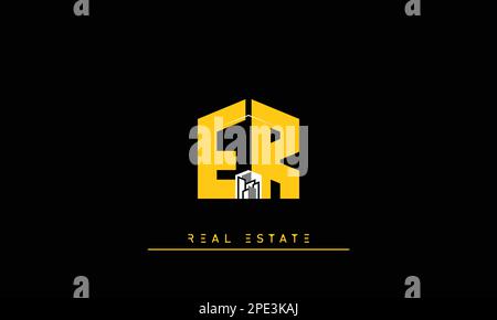 Real Estate letters Initials Monogram logo ER , RE Stock Vector