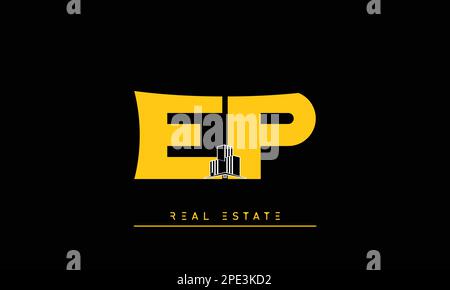 Real Estate letters Initials Monogram logo EP , PE Stock Vector