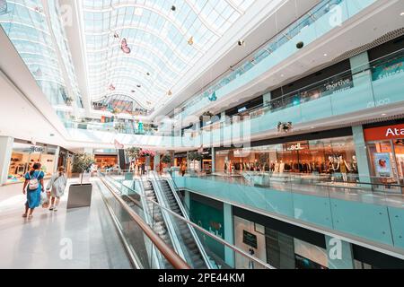 16 September 2022, Antalya, Turkiye: Interior of a Mall of Antalya shopping center Stock Photo