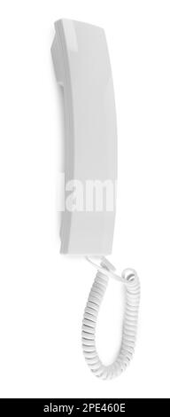 Handset of intercom base station isolated on white Stock Photo