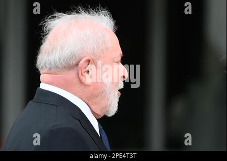 Brasilia, Brazil. 15th Mar, 2023. This Wednesday (15) President Lula participates in the Ceremony at the Planalto Palace to launch PRONASCI II and deliver vehicles to Special Women's Police Stations and Maria da Penha Patrols. (Photo: Ton Molina/Fotoarena) Credit: Foto Arena LTDA/Alamy Live News Stock Photo