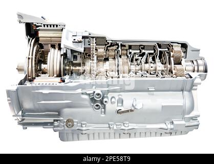 8-speed plug-in hybrid transmission isolated white Stock Photo
