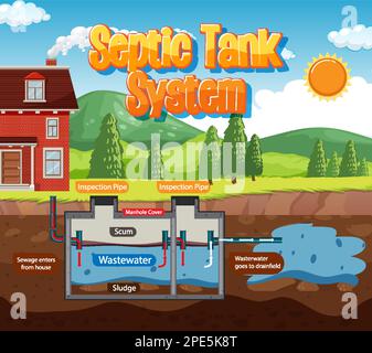 Septic tank system diagram illustration Stock Vector Image & Art - Alamy