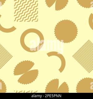 Pasta geometric seamless pattern. Pasta abstract vector background Stock Vector