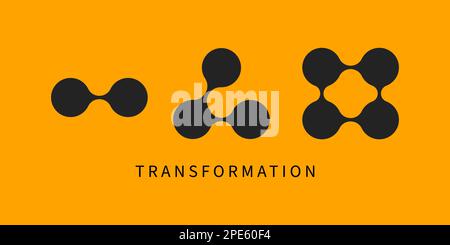 Transformation, transformation process, development metaphor. Development, process sign, business concept Stock Vector