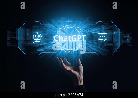 ChatGPT concept. Artificial intelligence and neural network. Future technologies. Stock Photo