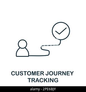 Customer Journey Tracking line icon. Monochrome simple Customer Journey Tracking outline icon for templates, web design and infographics Stock Vector