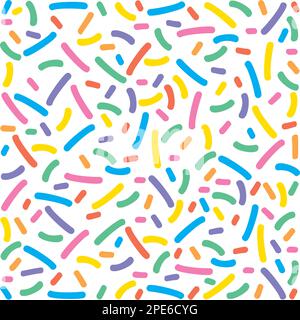 Colorful Donuts Glaze Seamless Pattern with Sprinkle Topping. Vector Illustration. Stock Vector