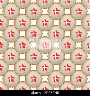 Pattern cookie with flag country Denmark in tasty biscuit, pattern cookie consist of flag country Denmark on natural biscuit, fresh biscuit cookie wit Stock Vector