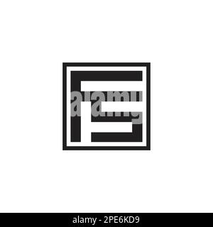 letter fs simple geometric square line logo vector Stock Vector