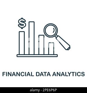Financial Data Analytics line icon. Monochrome simple Financial Data Analytics outline icon for templates, web design and infographics Stock Vector