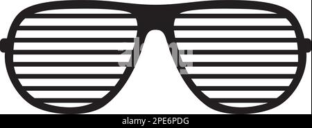 Striped sunglasses black and white. Vector illustration Stock Vector