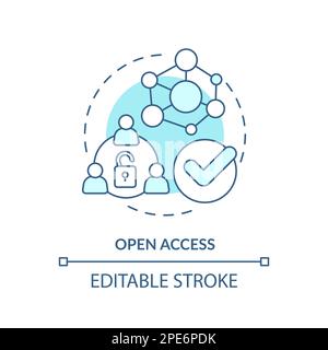 Open access turquoise concept icon Stock Vector