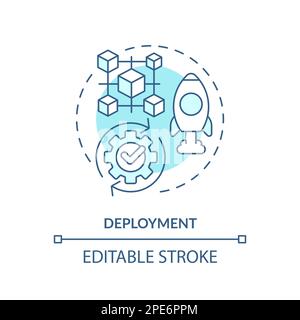 Deployment turquoise concept icon Stock Vector