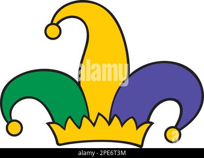 Jester hat (cap of a Joker). Vector illustration. Stock Vector