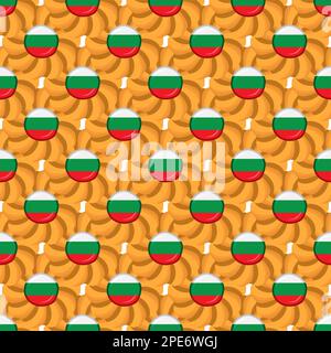 Pattern cookie with flag country Bulgaria in tasty biscuit, pattern cookie consist of flag country Bulgaria on natural biscuit, fresh biscuit cookie w Stock Vector