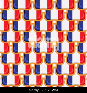 Pattern cookie with flag country France in tasty biscuit, pattern cookie consist of flag country France on natural biscuit, fresh biscuit cookie with Stock Vector