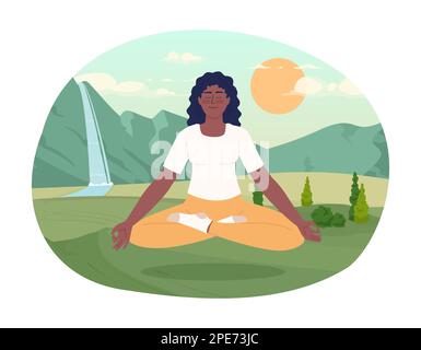 Meditation 2D vector isolated spot illustration Stock Vector