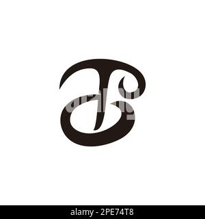 letter td curves smooth simple logo vector Stock Vector