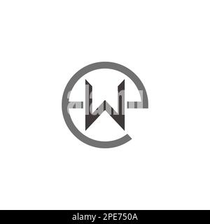 letter we ew circle geometric line logo vector Stock Vector