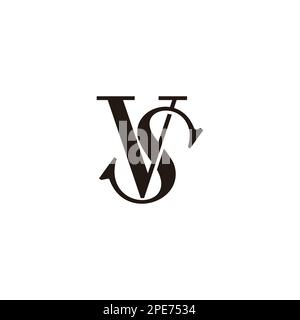 letter vs linked overlapping logo vector Stock Vector