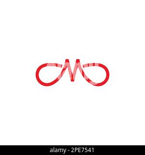 letter m loop wings line logo vector Stock Vector
