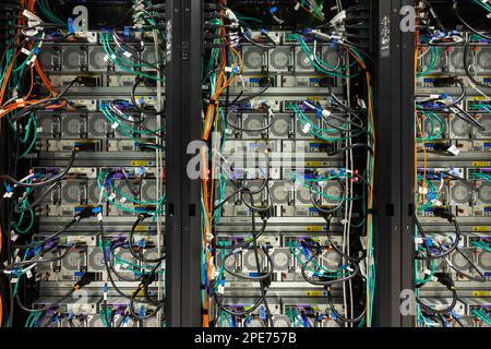 University computer centre, HAWK high-performance computer, one of the fastest computers in the world. High Performance Computing Centre of the Stock Photo