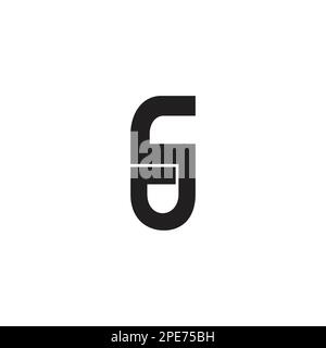 letter cj simple geometric linear logo vector Stock Vector