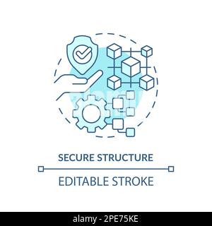 Secure structure turquoise concept icon Stock Vector