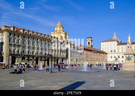 Piazza Castello, Turin, Piedmont, Italy Stock Photo