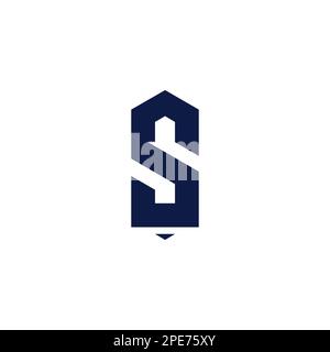 letter s home pin logo vector Stock Vector