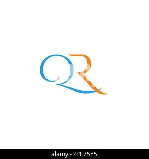 letter qr flow beauty curve logo vector Stock Vector