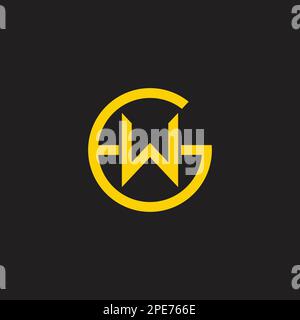 letter gw gold round logo vector Stock Vector