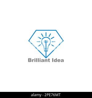 brilliant idea diamond light bulb logo vector Stock Vector