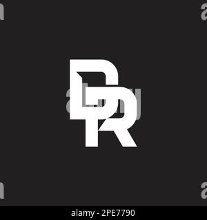 letter dr linked geometric overlap logo vector Stock Vector