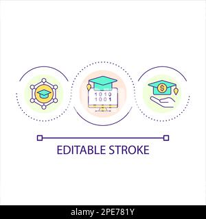 E learning program loop concept icon Stock Vector