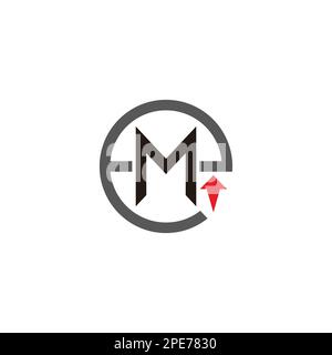 letter me arrow up geometric logo vector Stock Vector