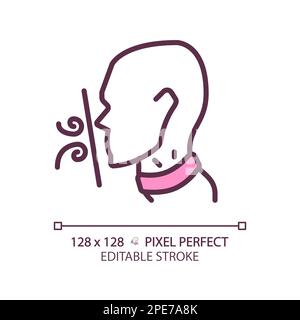 Suffocation pixel perfect RGB color linear icon Stock Vector