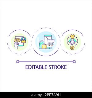 E commerce development loop concept icon Stock Vector