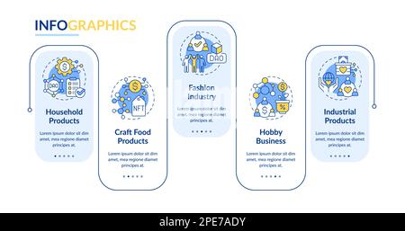 Types of DAOs rectangle infographic template Stock Vector