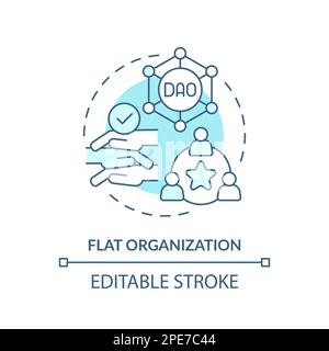 Flat organization turquoise concept icon Stock Vector