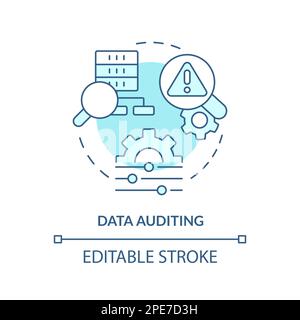 Data auditing turquoise concept icon Stock Vector