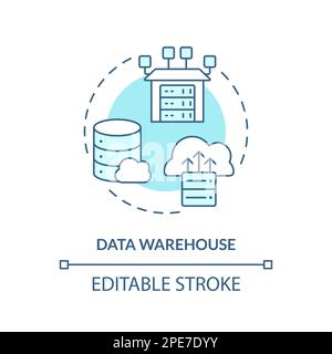Data warehouse turquoise concept icon Stock Vector