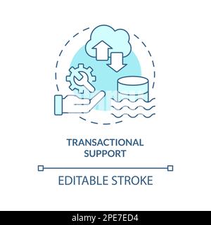 Transactional support turquoise concept icon Stock Vector