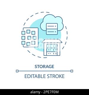 Storage turquoise concept icon Stock Vector