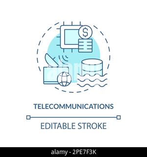Telecommunications turquoise concept icon Stock Vector