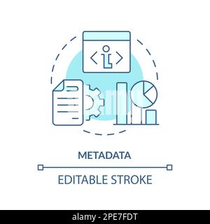 Metadata turquoise concept icon Stock Vector