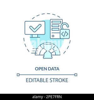 Open data turquoise concept icon Stock Vector