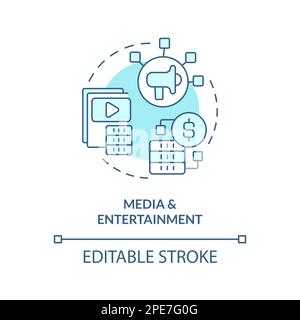 Media and entertainment turquoise concept icon Stock Vector